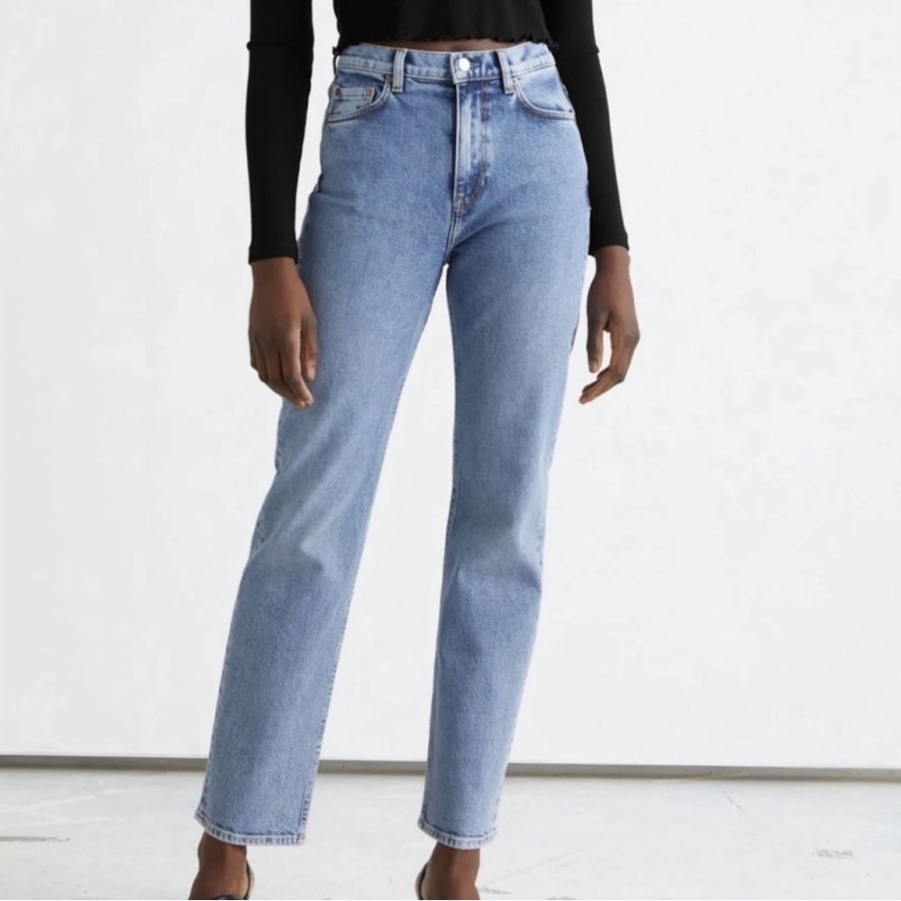 & Other Stories Favourite Cut Blue Medium Wash High Rise Jeans Women's Size 28